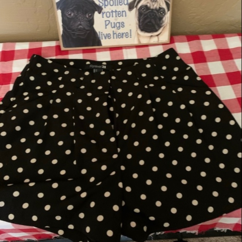 Forever 21 Black Polka Dot High Waist Shorts